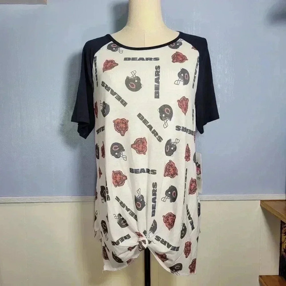 Chicago Bears NFL Teens Short-Sleeve Front-Tie Knot Tee (L) (NWT) - Picture 1 of 7